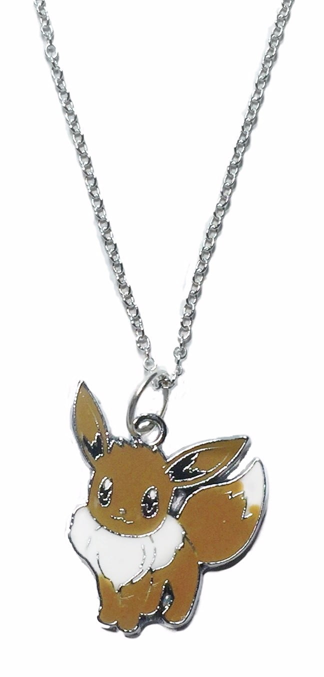 Pokemon Jewelry: Eevee Character Metal Pendant on Chain Necklace ...