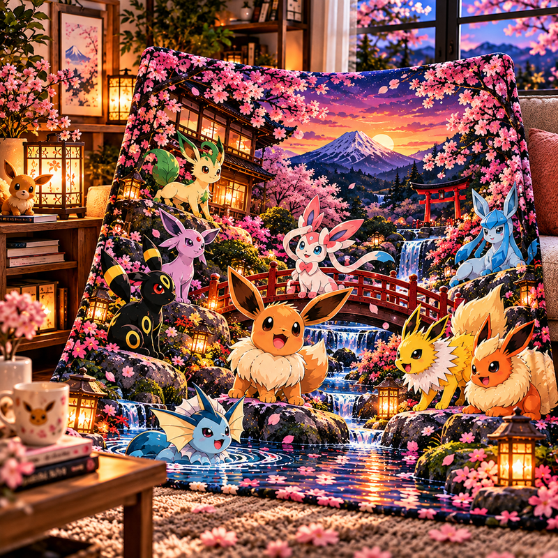 Pokemon Language Characters Pokemon Eevee Evolutions Starry Galaxy Anime Character Collage Flannel ...