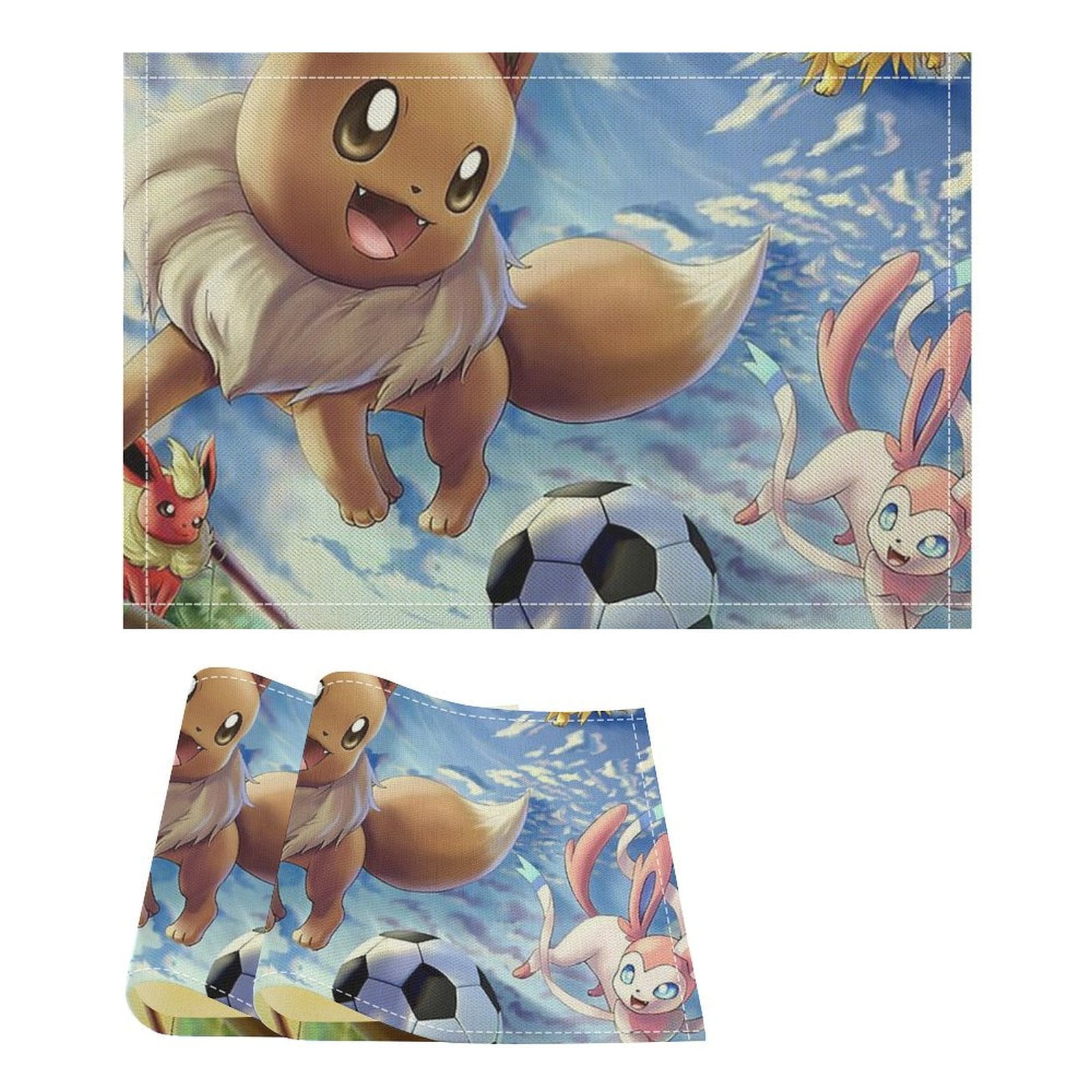 Pokemon_Eevee Linen Placemat, Tabletop Decor Reusable Washable Party ...
