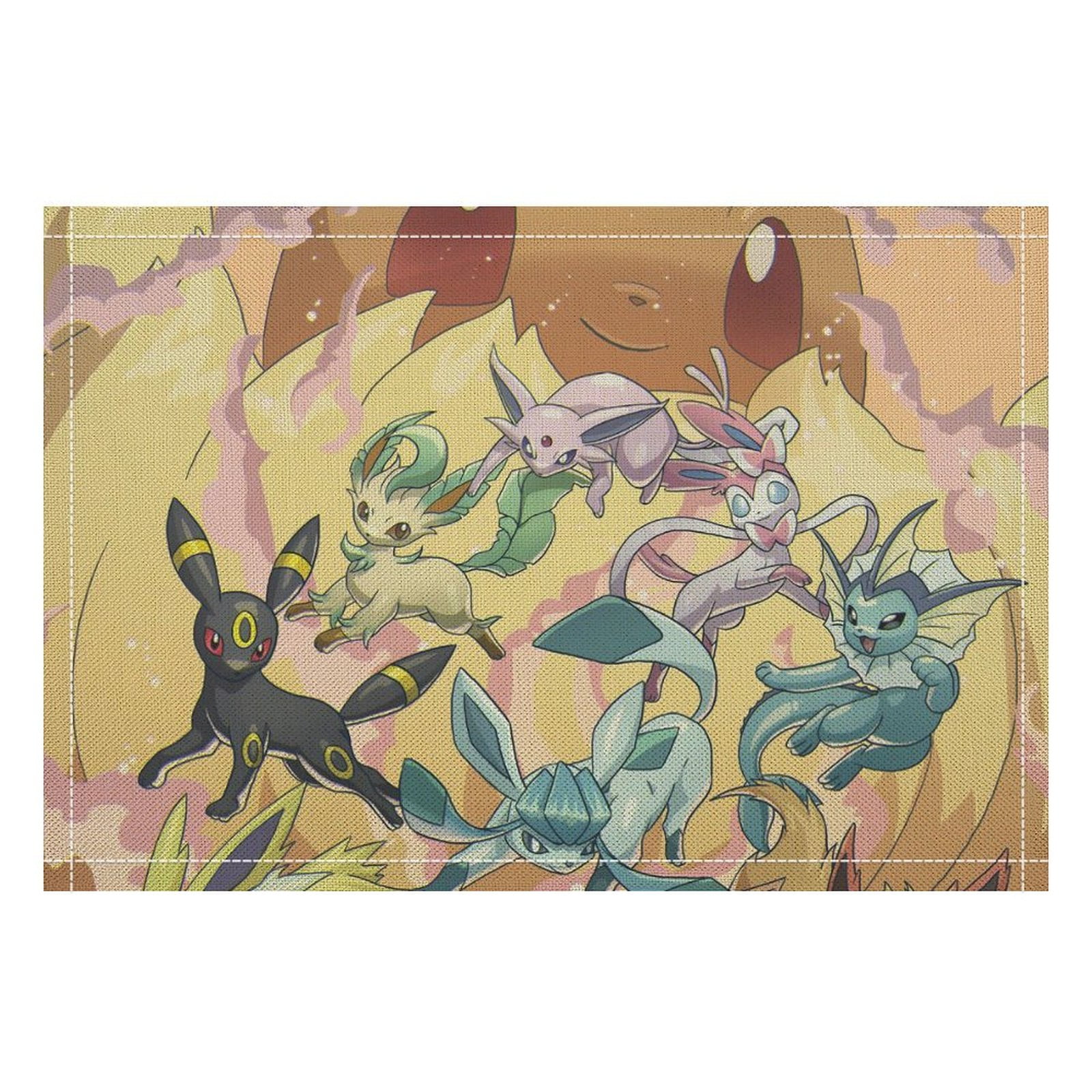 Pokemon_Eevee Linen Placemat, Tabletop Decor Reusable Washable Party ...