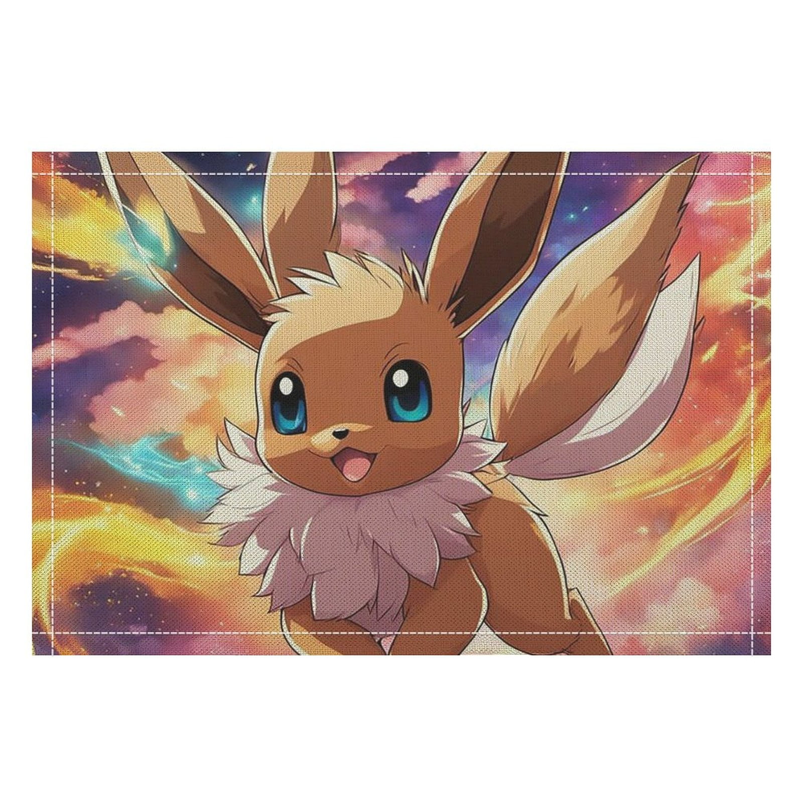 Pokemon_Eevee Linen Placemat, Tabletop Decor Reusable Washable Party ...