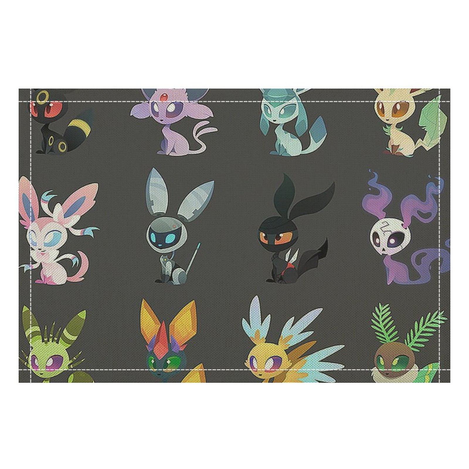 Pokemon_Eevee Linen Placemat, Tabletop Decor Reusable Washable Party ...
