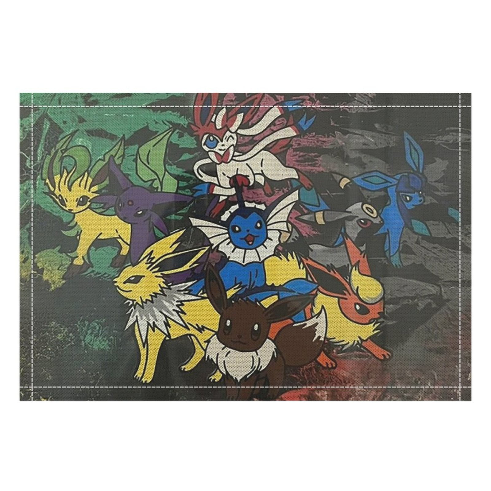 Pokemon_Eevee Linen Placemat, Tabletop Decor Reusable Washable Party ...