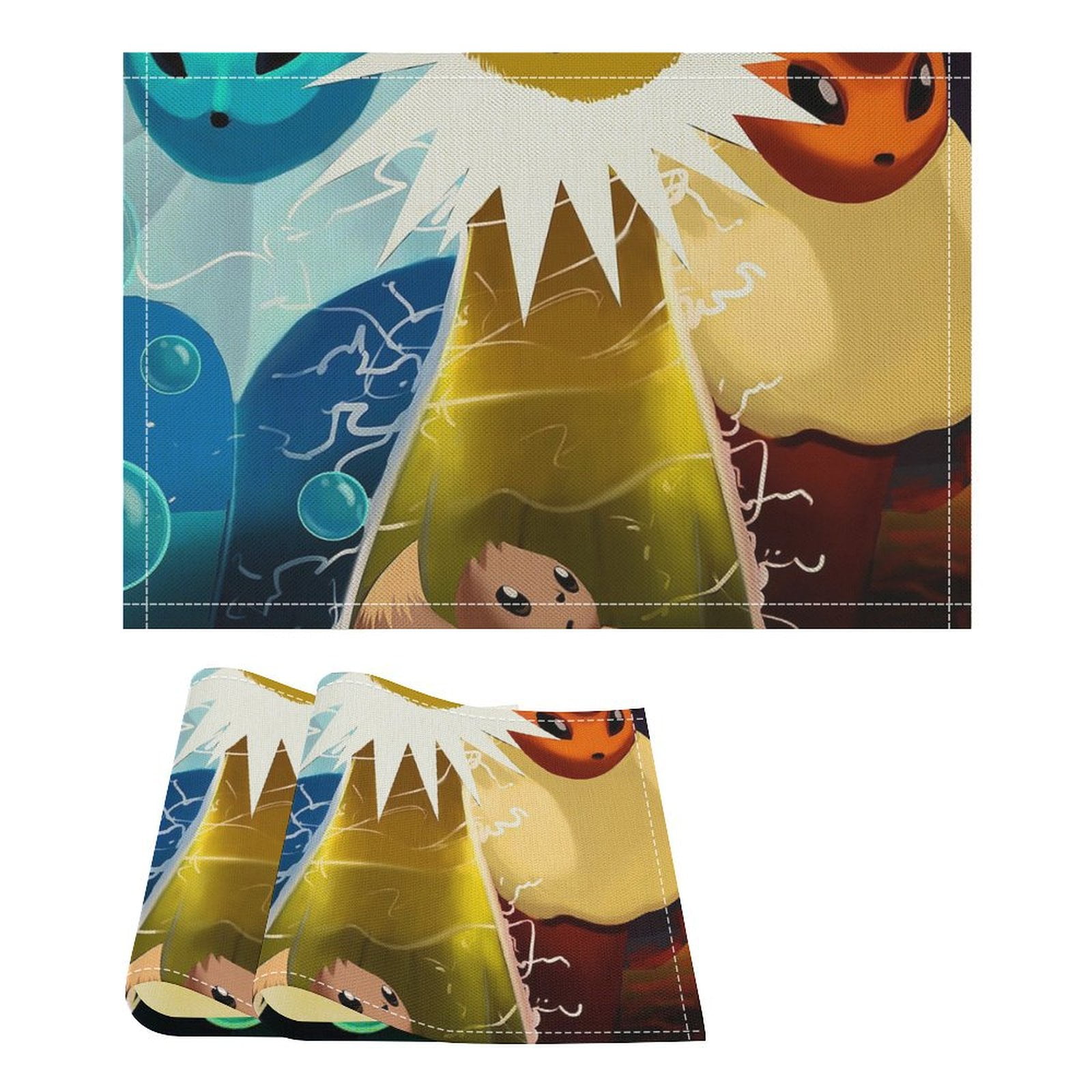 Pokemon_Eevee Linen Placemat, Tabletop Decor Reusable Washable Party ...