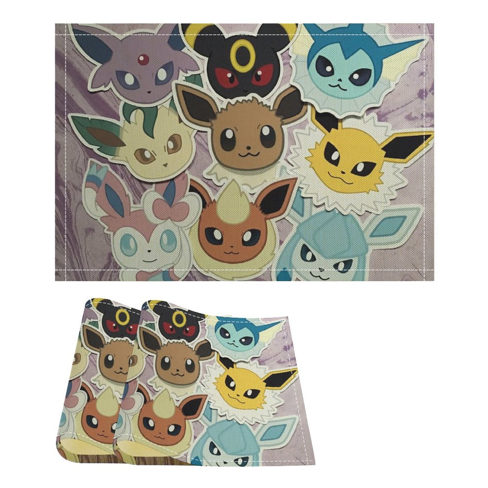 Pokemon_Eevee Linen Placemat, Tabletop Decor Reusable Washable Party ...