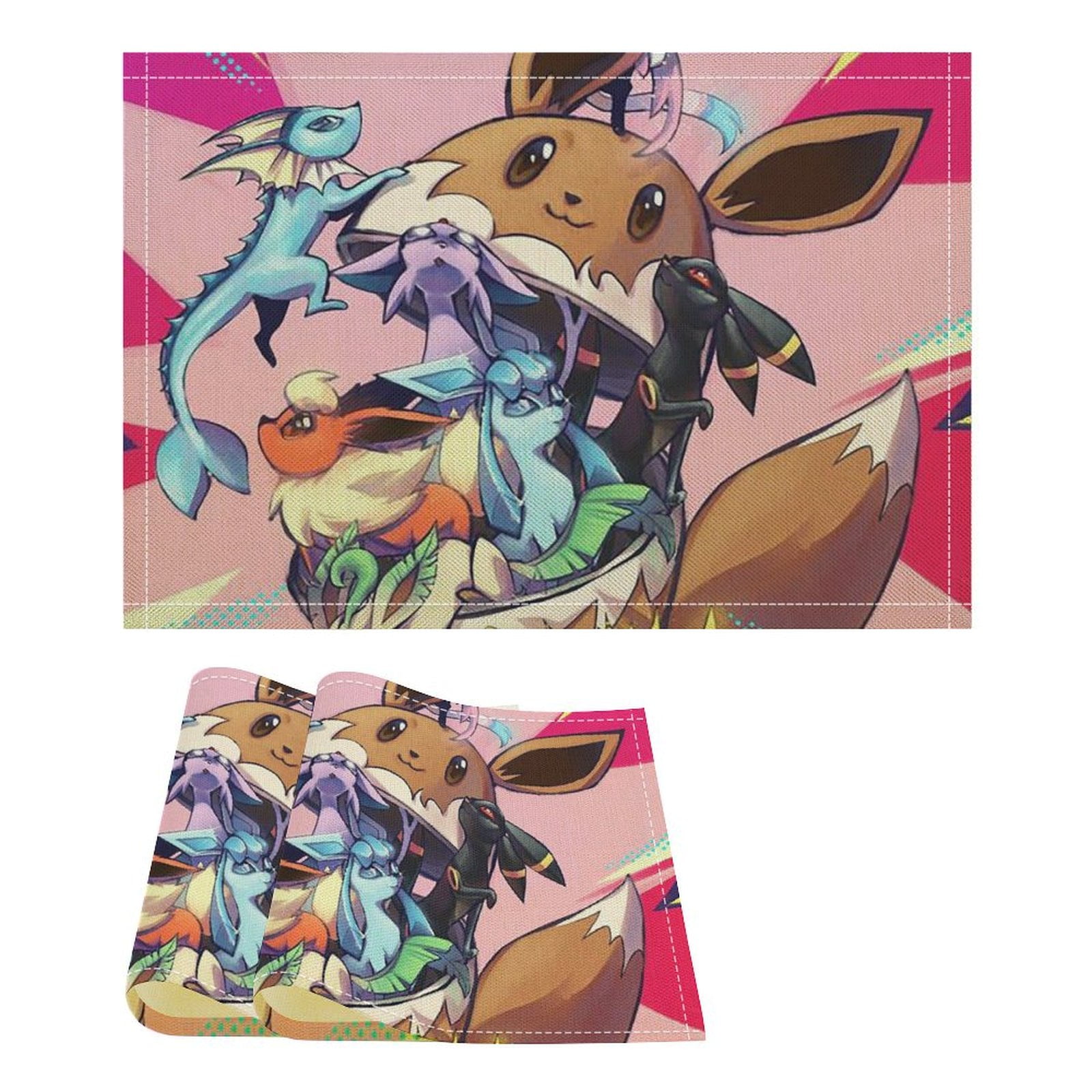 Pokemon_Eevee Linen Placemat, Tabletop Decor Reusable Washable Party ...