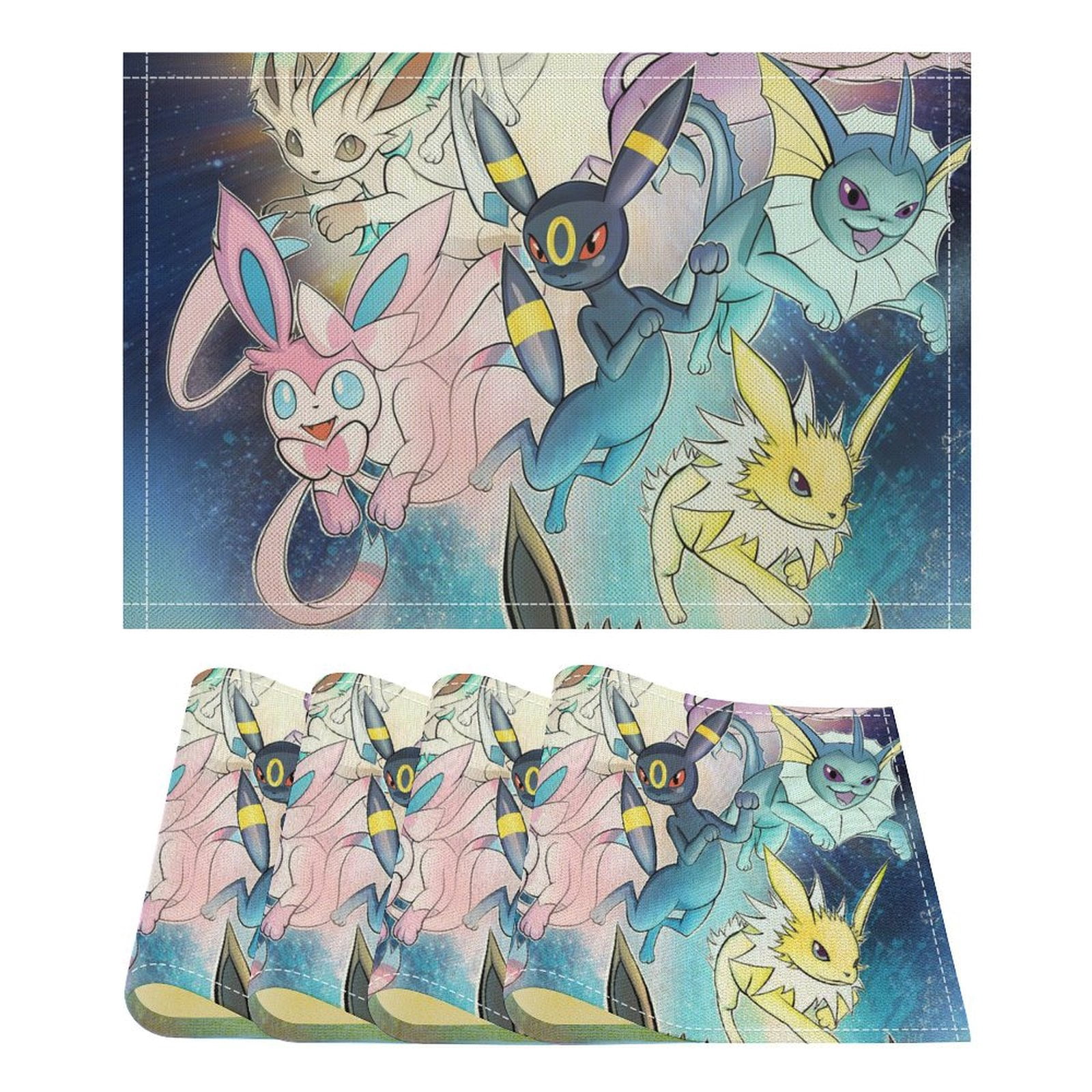 Pokemon_Eevee Linen Placemat, Tabletop Decor Reusable Washable Party ...