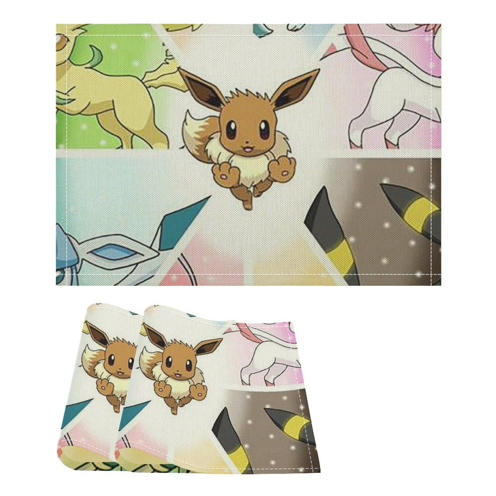Pokemon_Eevee Linen Placemat, Tabletop Decor Reusable Washable Party ...