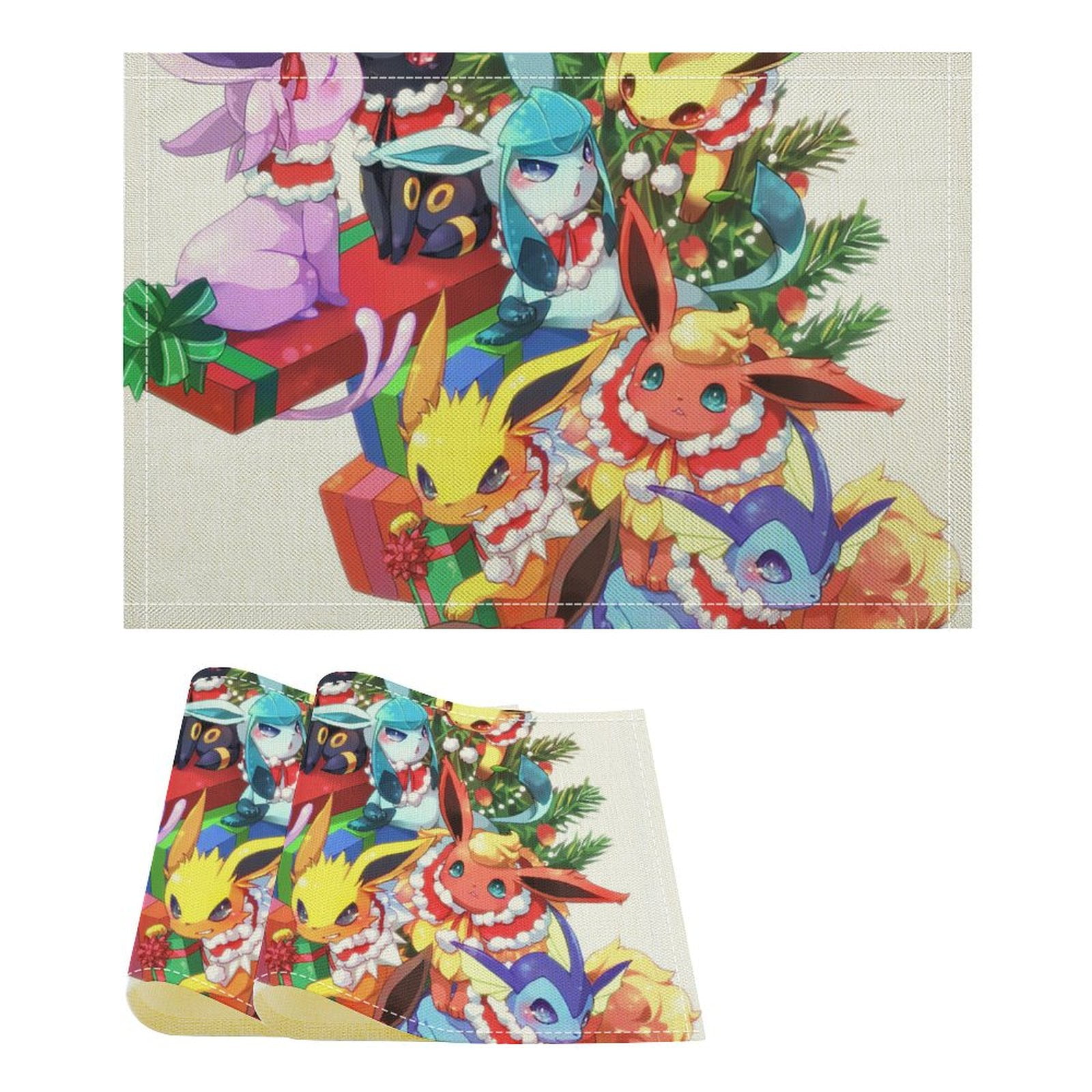 Pokemon_Eevee Linen Placemat, Tabletop Decor Reusable Washable Party ...