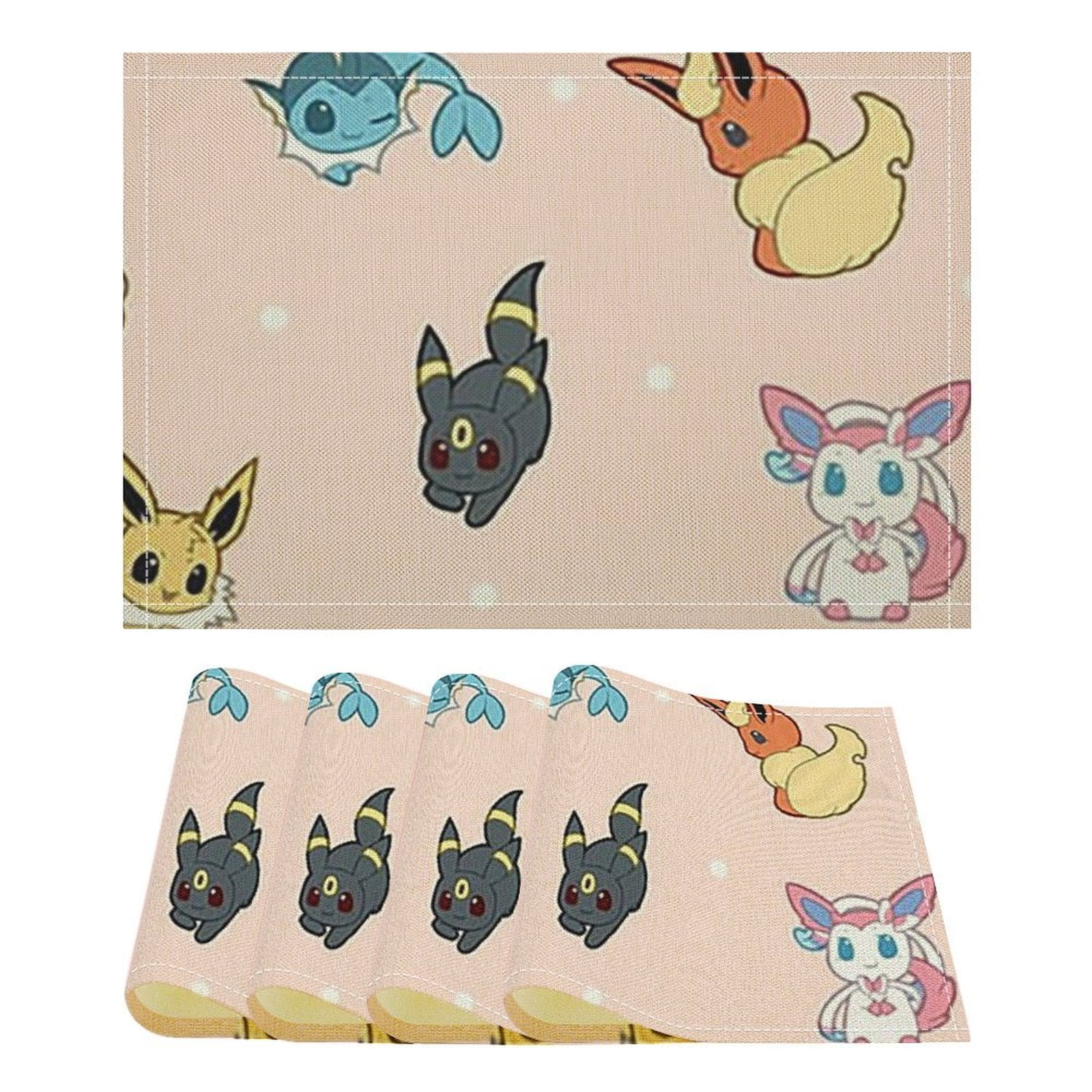 Pokemon_Eevee Linen Placemat, Tabletop Decor Reusable Washable Party ...