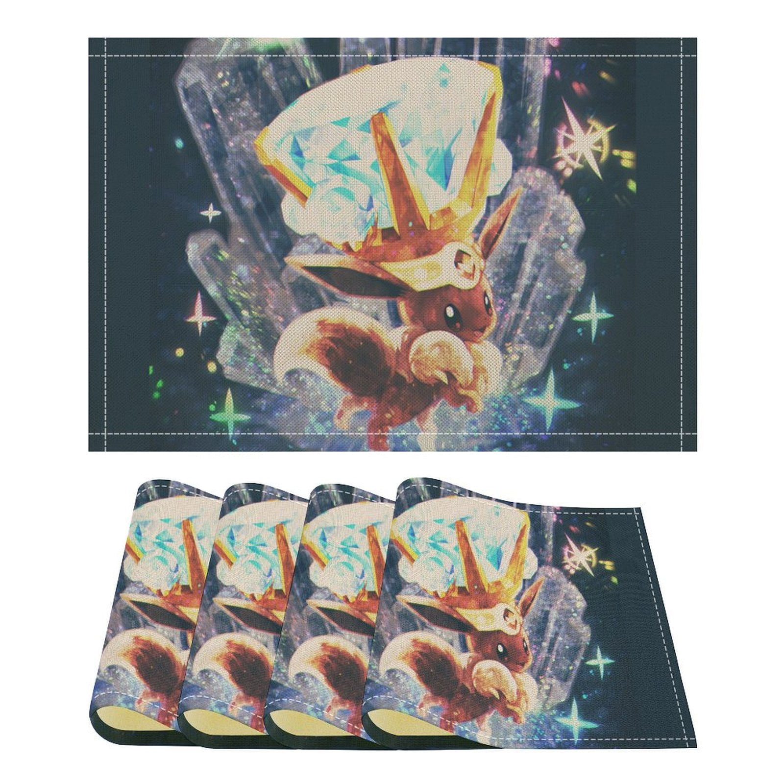 Pokemon_Eevee Linen Placemat, Tabletop Decor Reusable Washable Party ...
