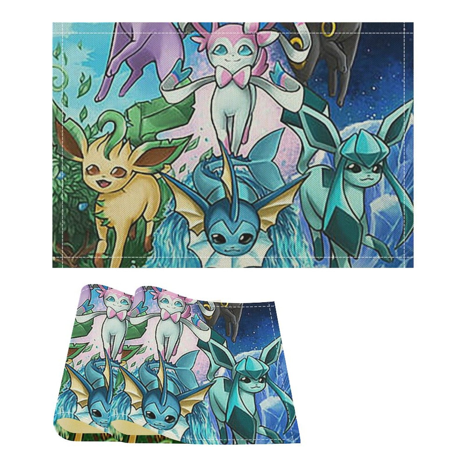 Pokemon_Eevee Linen Placemat, Tabletop Decor Reusable Washable Party ...