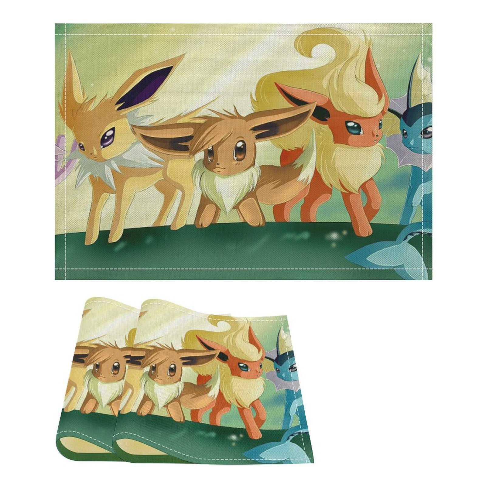 Pokemon_Eevee Linen Placemat, Tabletop Decor Reusable Washable Party ...