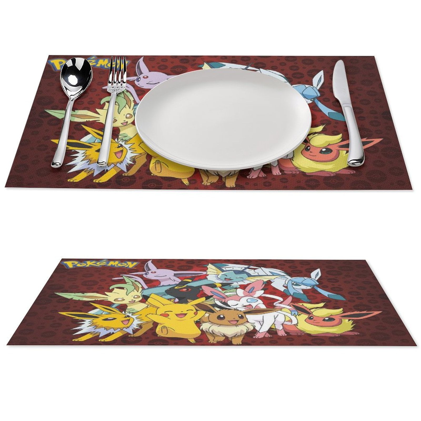 Pokemon Eevee Placemat Non-Slip Insulation Place mats Washable PVC ...