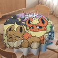 Pokemon_Eevee Round Tablecloth，Waterproof Stain and Wrinkle Resistant