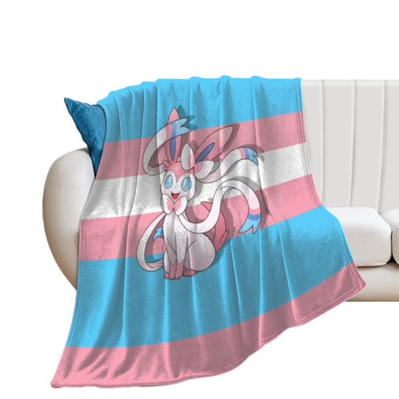Pokemon Eevee Sylveon Throw Blanket Cute Flannel for Boys Girls Men Women