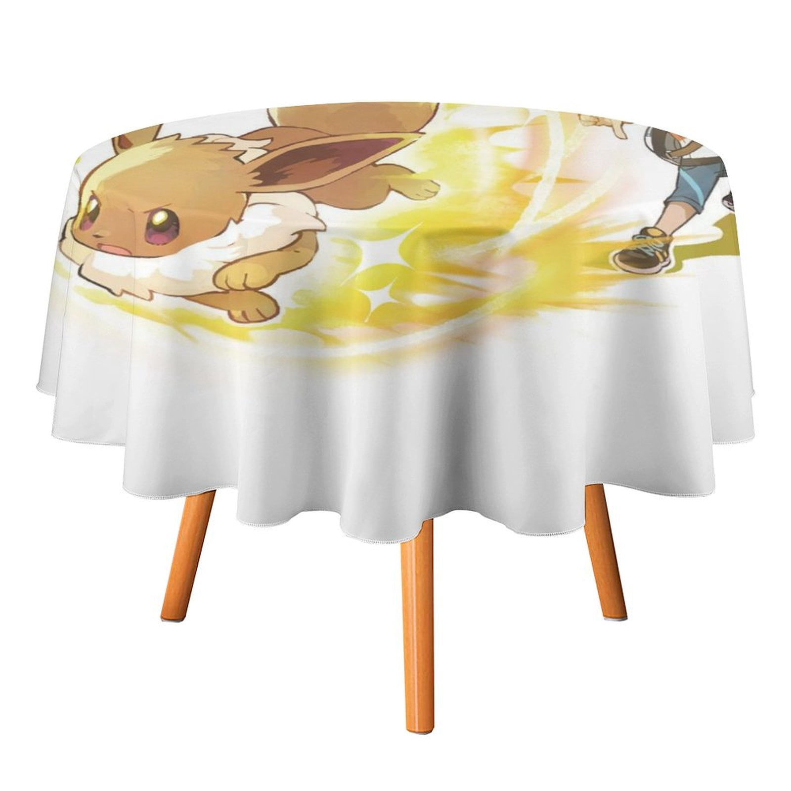 Pokemon Eevee Table Cloth Round Tablecloth Polyester Table Circular ...