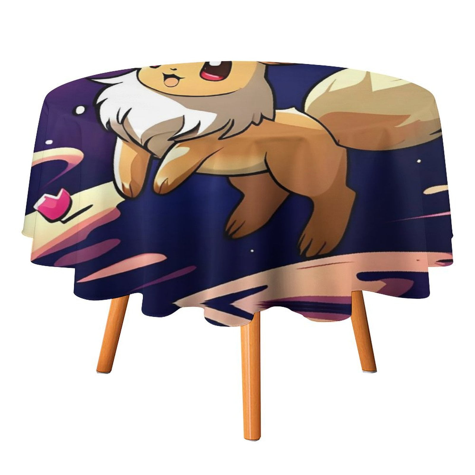 Pokemon Eevee Table Cloth Round Tablecloth Polyester Table Circular ...