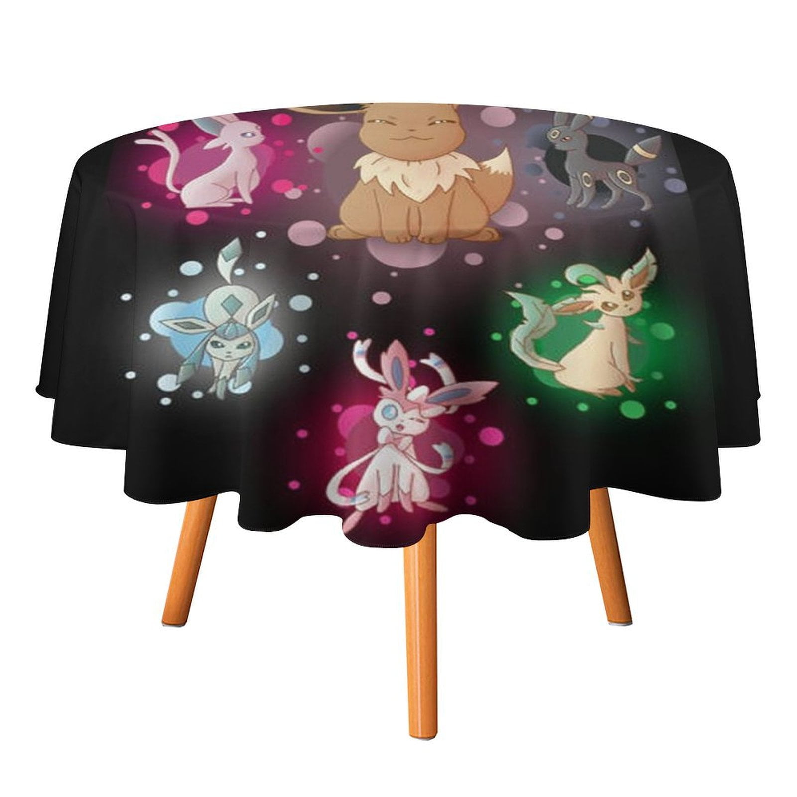 Pokemon Eevee Table Cloth Round Tablecloth Polyester Table Circular ...