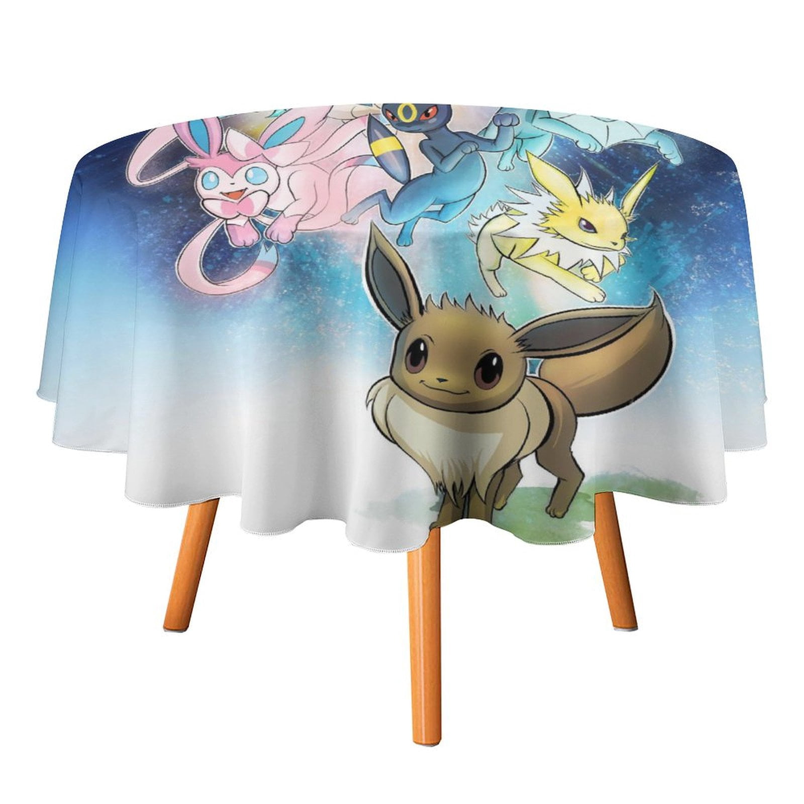 Rectangular Pokemon Table Pokemon Eevee Table Cloth Round Tablecloth Polyester Table Circular ...