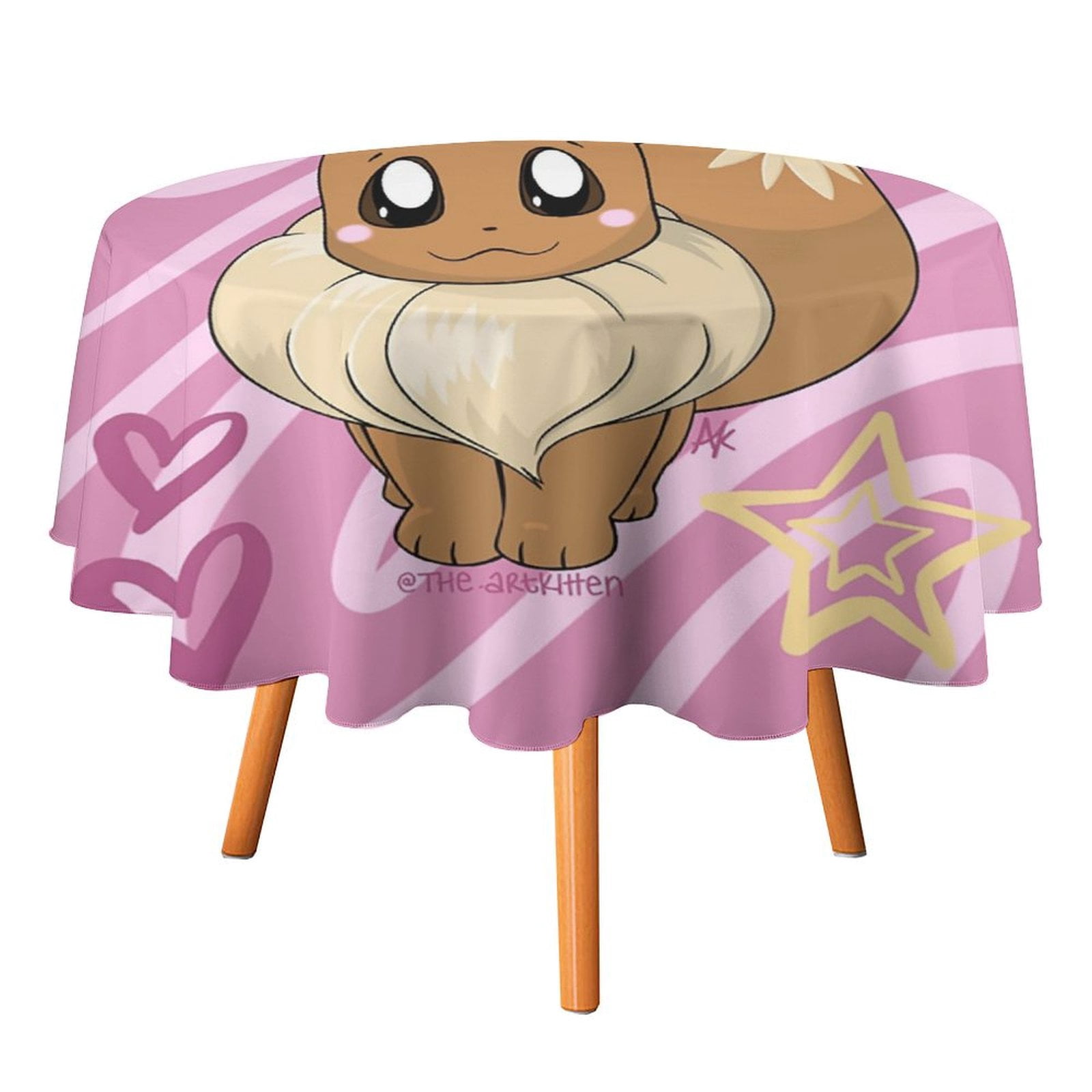 Pokemon Eevee Table Cloth Round Tablecloth Polyester Table Circular ...