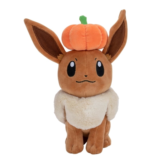 Pokemon Eevee with Pumpkin - 8 inch Plush with Unique Accessory