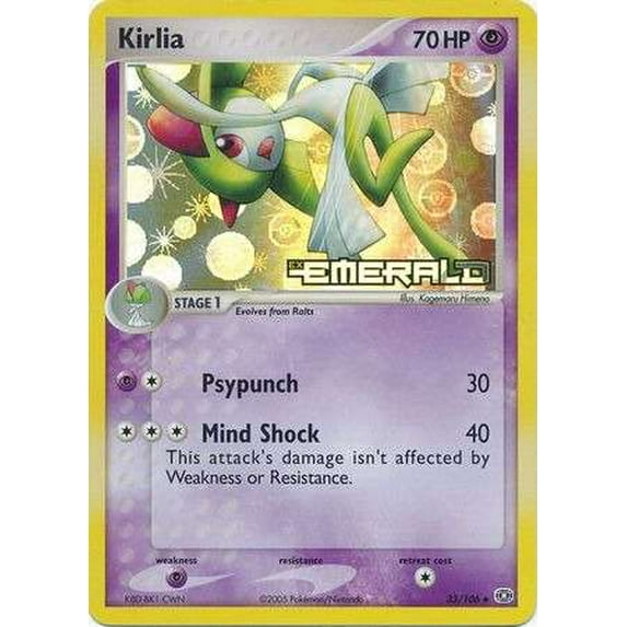Pokemon Emerald Reverse Holo Uncommon Kirlia #33