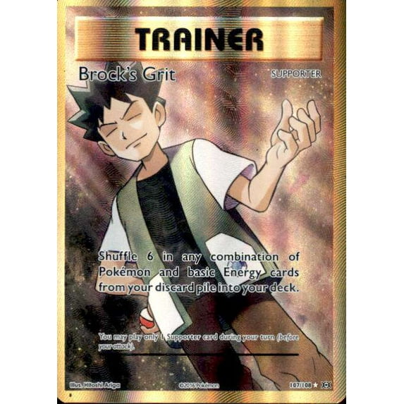 Pokemon Evolutions Ultra Rare Brock's Grit #107