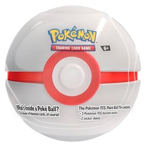 Pokemon Fall 2024 Collectors Poke Ball Tin - PREMIER BALL (3 packs & 2 Sticker Sheets)