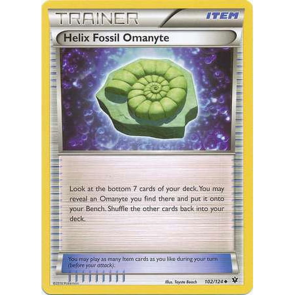 Pokemon Fates Collide Helix Fossil Omanyte #102
