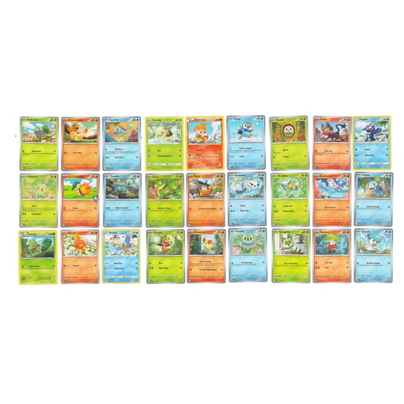 Pokemon - First Partners Card Lot - x27 Cards - Starter Pokemon: Bulbasaur Squirtle Charmander Piplup Torchic