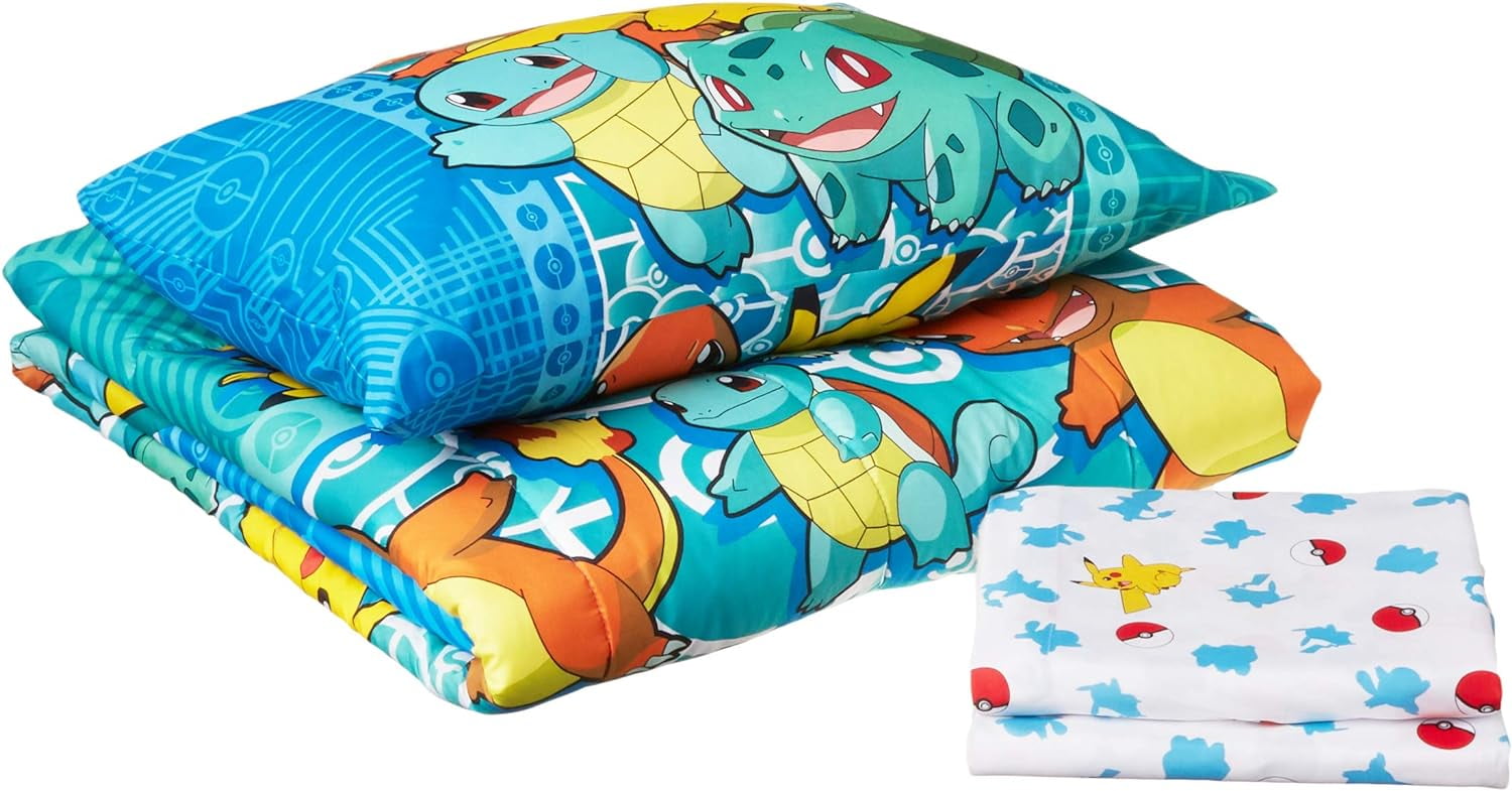 Pokemon 4 Piece Polyester Comforter Bedding Set Twin Walmart
