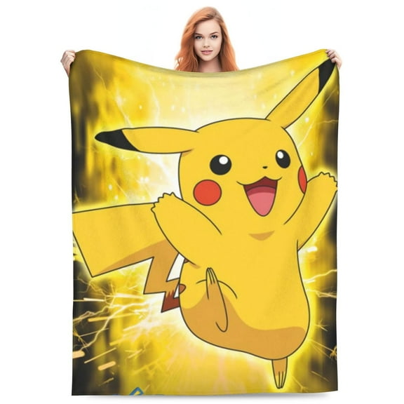 Pokemon Flannel Blanket Funny Ultra-Soft Micro Warm Throw Blanket Fleece Blanket Interesting Gift 60"X50"