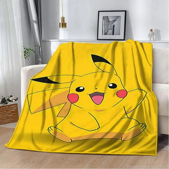 Pokemon Flannel Throw Blanket Cartoon Blanket Soft Plush Blankets Room Decorative Blankets for Women Men 40x50 inch