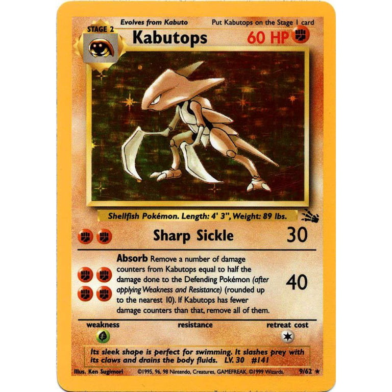 Pokemon Fossil Holo Rare Rare Holo Kabutops #9 - Walmart.com