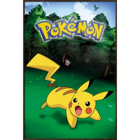 Pokemon - Framed Gaming / TV Show Poster (Pikachu Catch) (Antique Copper / Gold Aluminum Frame)