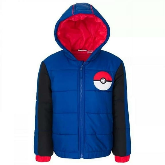 Pokemon Front Zipper Hoodie, Puffer Jacket (Boy's), Size 7/8