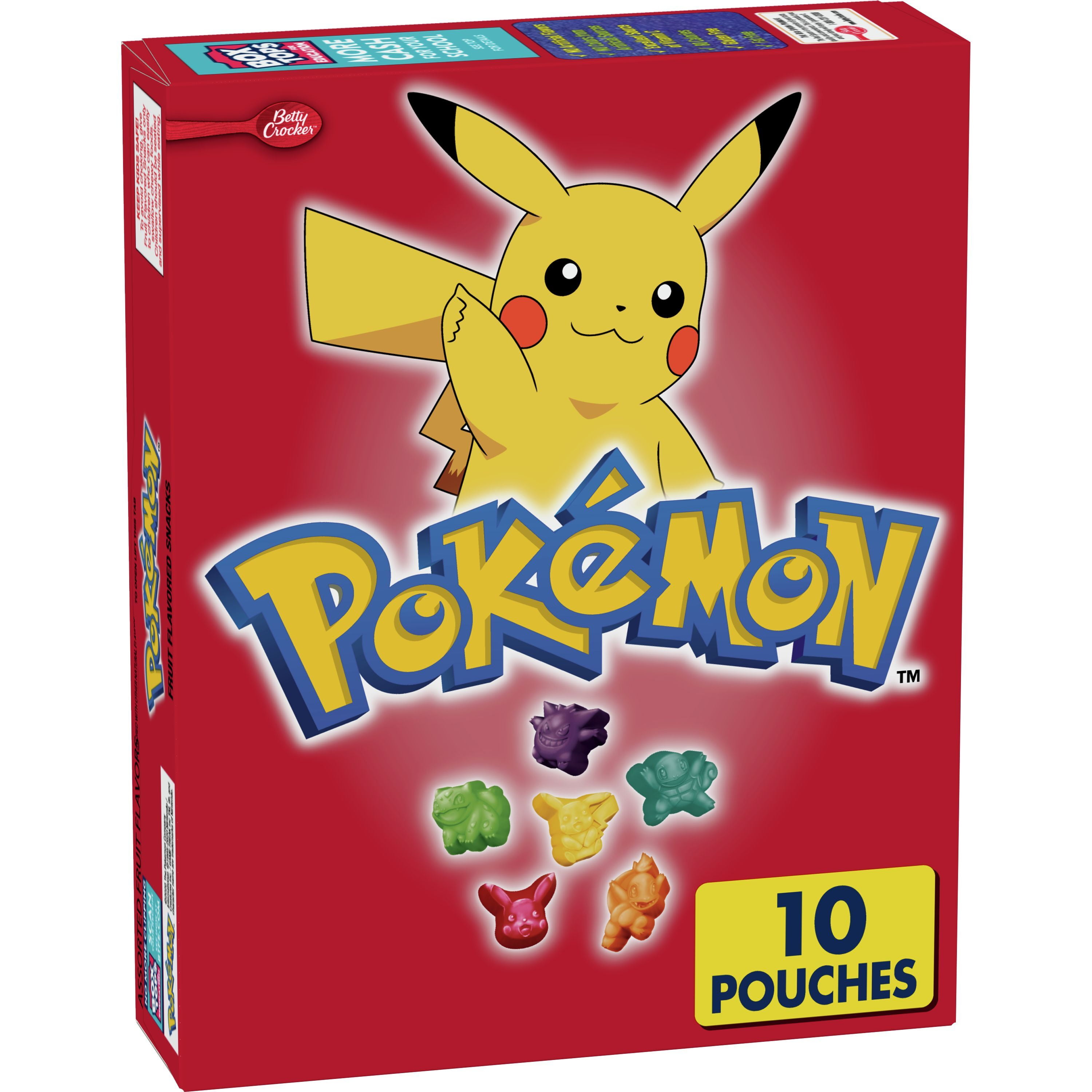 Pokemon Fruit Flavored Snacks, Treat Pouches, Gluten Free, 10 ct