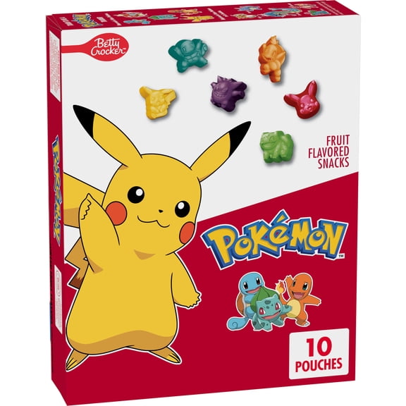Pokemon Fruit Flavored Snacks, Treat Pouches, Gluten Free Snack, 10 Ct, 8 oz