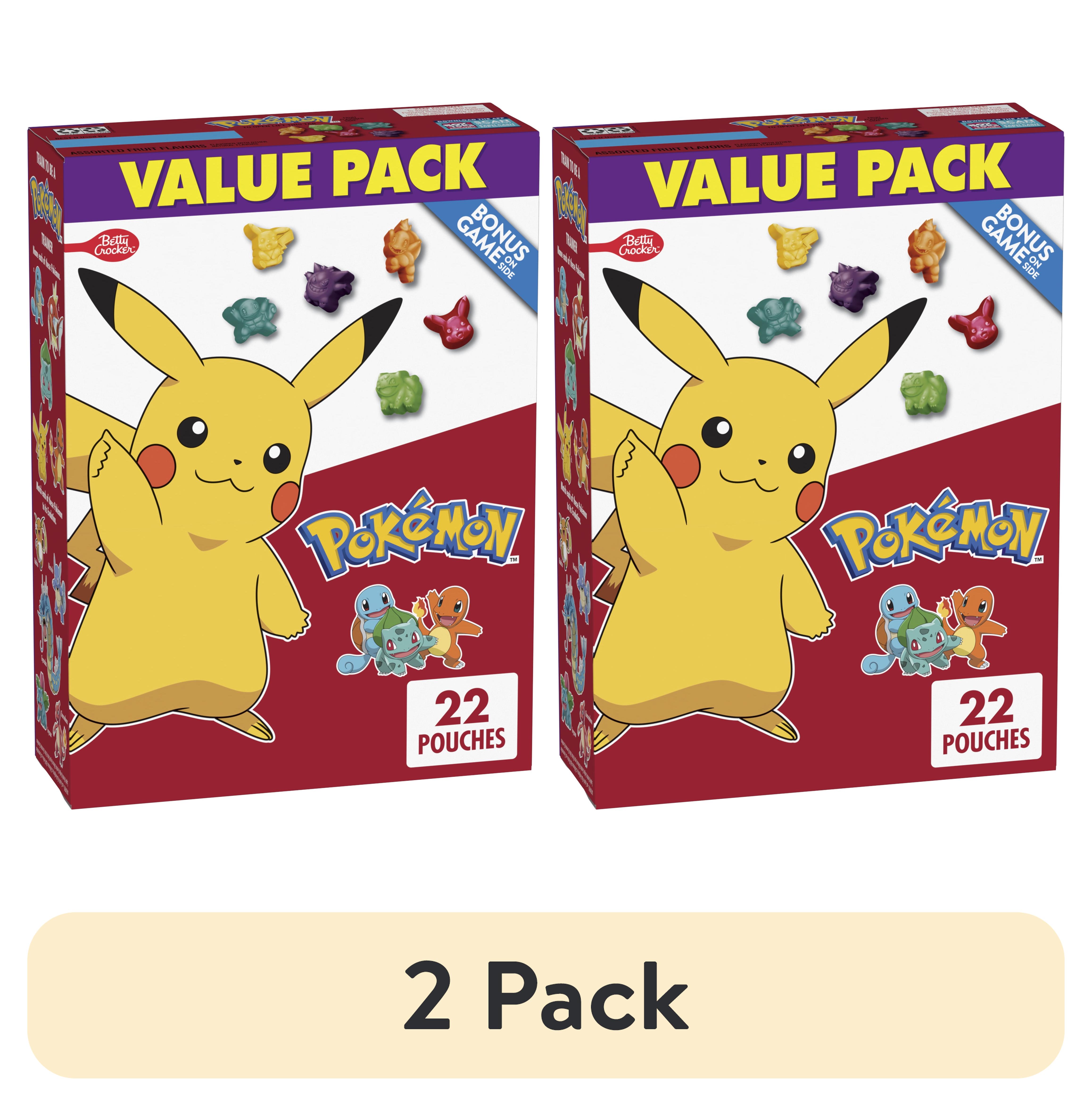 (2 pack) Pokemon Fruit Flavored Snacks, Treat Pouches, Value Pack, 22