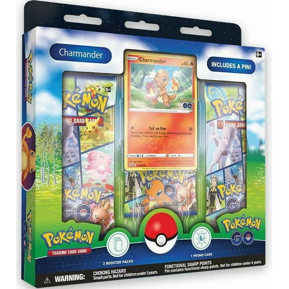 Pokemon GO Charmander Pin Collection Box (3 Booster Packs, 1 Promo Card & Pin)