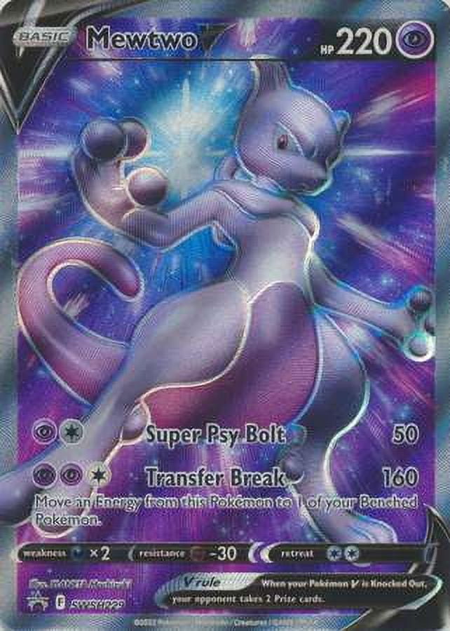 Mewtwo V Basic Hp 220 Psychic Foil #SWSH229 Pokemon 2022 Card