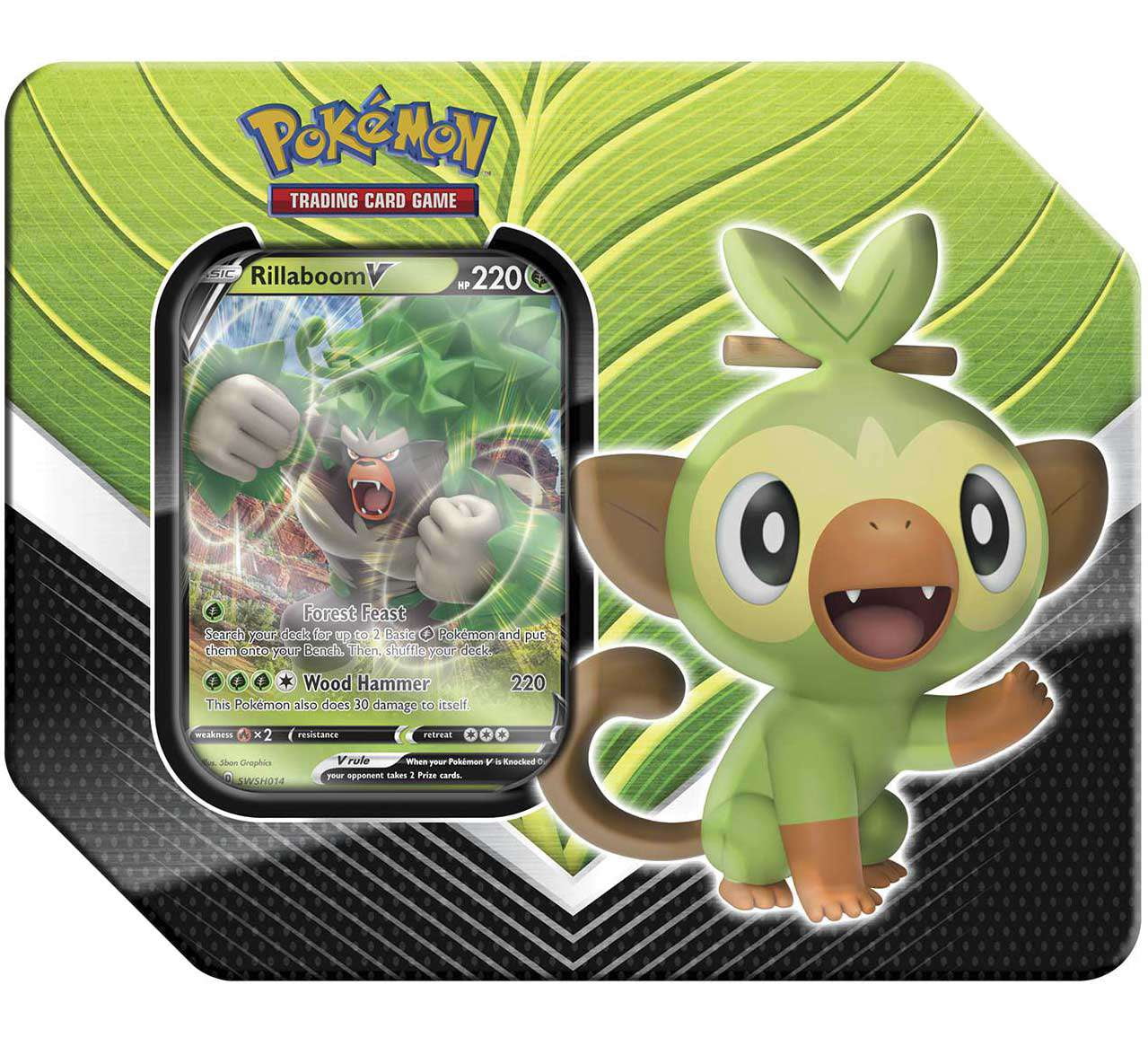Pokemon Basic Rillaboomv Pokemon Galar Partners Rillaboom V Tin - Walmart.com