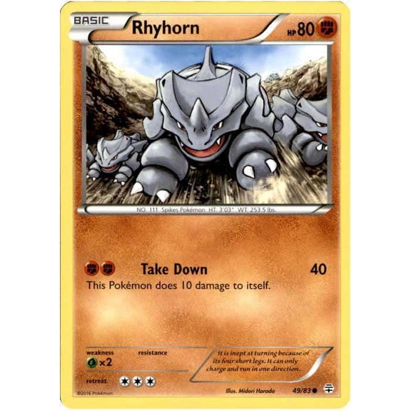 Pokemon Generations Common Rhyhorn #49