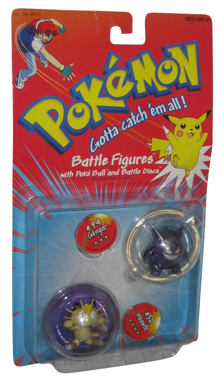 Pokemon Gengar 94 Meowth 52 Hasbro 1999 Battle Figure Toy