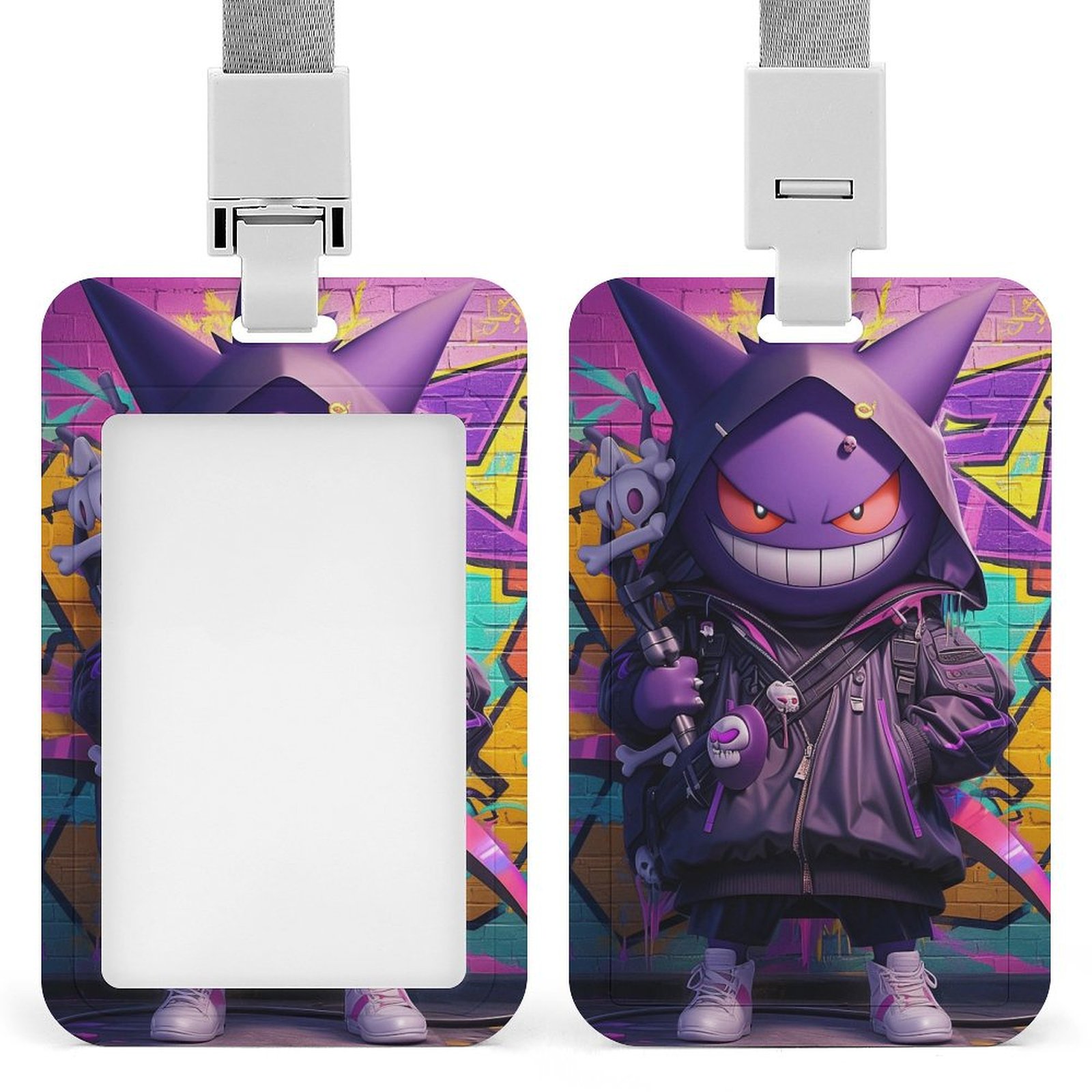 Pokemon_Gengar ID Card Name Badge Holder Vertical Name Tag Holder ID