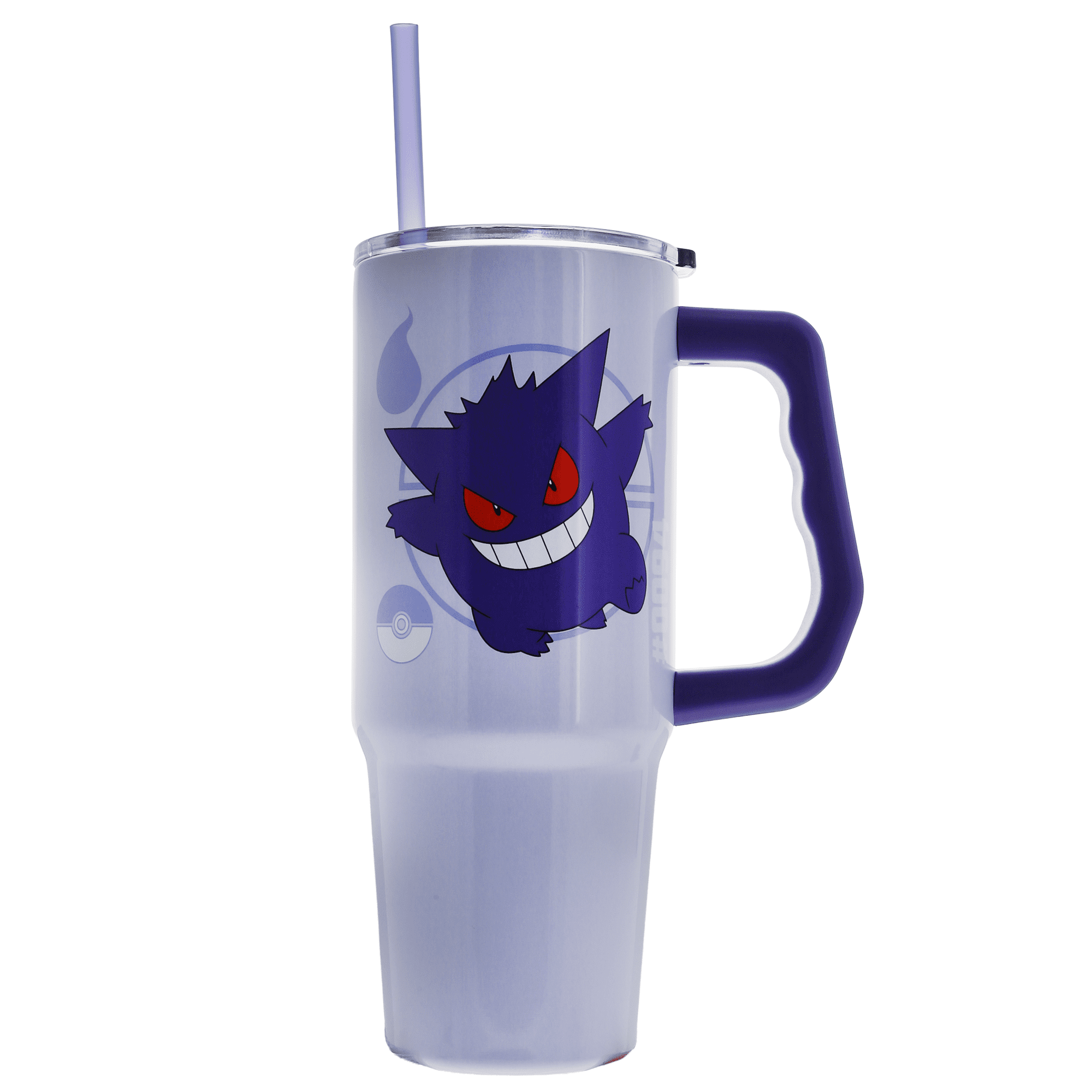 Pokemon Gengar & Type 30oz Stainless Steel Tumbler with Handle and Straw