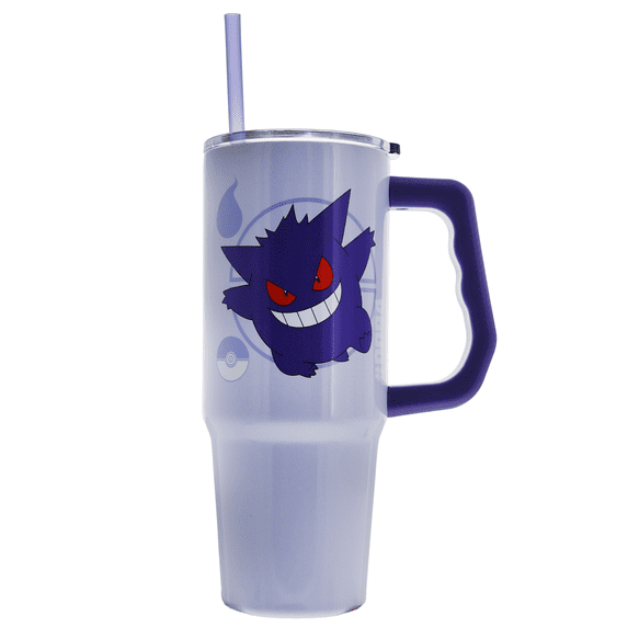 Pokemon Gengar & Type 30oz Stainless Steel Tumbler with Handle and Straw