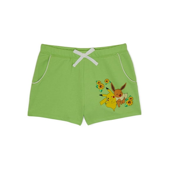 Pokemon Girls Graphic Print Shorts, Sizes 4-16