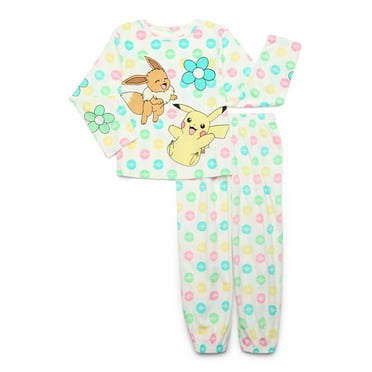 Pokemon Girls Long Sleeve Top and Pant Pajama Set, 2-Piece, Sizes 4-12